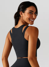 SculptEase Zipper Bra - Black - VECTOR SPORTSWEAR